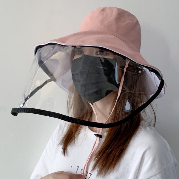 outdoor Antispitting virus fisherman hat with face shield for women